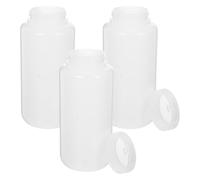 Gadpiparty 3pcs Ml Wide Mouth Reagent Bottle for Laboratory Liquids, White | Hdpe Sealed Container, Leak Proof Design, Classroom Use, Chemical and Sample Storage