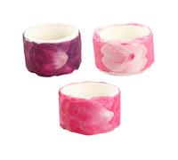 Gadpiparty 3pcs Petal Washi Masking Tape Self-adhesive Floral DIY Stickers in Wine Red Pink Purple Decorative Washi Paper Tape for Scrapbooking Journals Planners and Craft Projects