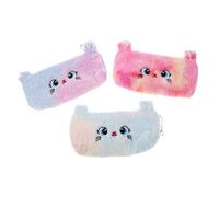 Gadpiparty 3pcs Plush Cat Pencil Case Gradient Color Cute Cartoon Stationery Organizer with Zipper for Teen Women School Office Travel Makeup Bag