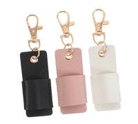 Gadpiparty 3Pcs Portable Pencil Case with Keychain Lost Single Pen Holder for Office and Outdoor Use Soft Lining for Signature Pens Convenient Carry Design