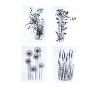 Gadpiparty 3pcs PVC Stamps Vintage Floral Plant Patterns for DIY Scrapbooking and Diary Decoration, Featuring Precise Placement and Cling to Acrylic Block for Crafts