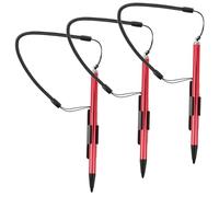 Gadpiparty 3PCS Red Resistive Stylus Pens for Touch Screen Devices Universal High Sensitivity Tablet and Phone Stylus with Spring Rope and Fixing Base Compatible with Learning Tablets and