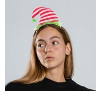 Gadpiparty 3pcs Striped Christmas Elf Hat Hairbands for Women and Reusable Holiday Party Headbands with Cartoon Santa Design Festive Xmas Accessories for Cosplay and Festival Celebration