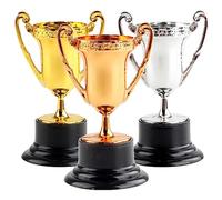 Gadpiparty 3pcs Trophy Victory Trophy Prize Gold Trophies Awards Small Trophy Decoration Mini Trophies Mini Awards Trophies Toy Small Trophy Small Trophy Ornaments 3rd Plastic