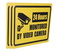 Gadpiparty 3pcs Vintage Security Signboard Frameless Tin Wall Hanging Video Warning for Outdoor Home Business Driveway Alert Easy Installation