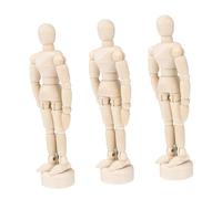 Gadpiparty 3pcs Wooden Drawing Model Mannequins for Artists Articulated Hardwood Man Figure Sketch Tool with Stand Lightweight Desk Decoration for Home Office Study