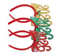 Gadpiparty 3pcs Year S Eve Headbands Lightweight Glitter Hair Hoops for Women Holiday Party Reusable Festive Headdress Accessories in Red Gold Green for Celebration Decor
