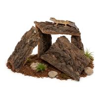 Gadpiparty 4 Pack Natural Cork Bark for Reptile Terrariums, Wood Hide Decor