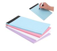 Gadpiparty 4 Pcs Colorful Memo Notepad College Ruled Tearable Writing Pads Smooth Paper for Office School Home Use with Fine Ink Resistant Paper Variety