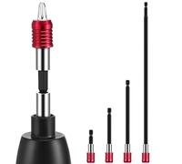 Gadpiparty 4 Pcs Drill Bit Extension Kit Hex Shank Holder Bars 6cm 10cm 15cm 30cm Threaded Rods Set for Impact Driver and Power Drill Accessories