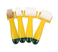 Gadpiparty 4 Pcs Quilting Seam Roller for Wallpaper and Wall Installation Durable Plastic and Wood Pressure Wheels with Ergonomic Non Slip Handles Wear Resistant Smooth Surface for DIY and