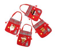 Gadpiparty 4 pcs Xmas Drawstring Bags Cute Wrapping Bags for Party Reusable and Sturdy Christmas Packaging Adorable Design for Candy and Small Presents Create Festive Atmosphere