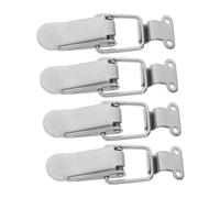 Gadpiparty 4 Sets Stainless Steel Spring Loaded Right Angle Door Lock Flat Toggle Latch Clasp for Cabinets Drawers Boxes Space-Saving Hasp with Smooth Surface for Secure Storage Closure