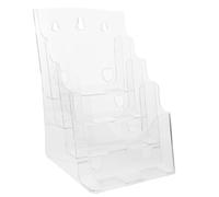 Gadpiparty 4 Tier A5 Brochure Display Stand Wall Mounted and Countertop Literature Organizer Clear Acrylic Paper Holder for Flyers Magazines Pamphlets