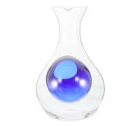 Gadpiparty 400ml Blue Glass Wine Decanter with Ice Pocket to Maximise Aeration and Let The Wine Breathe Suitable for Standard Size Bottle of Red Elegant and Simple Cabinet Accessory