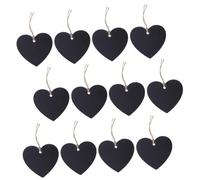 Gadpiparty 40pcs Heart Shape Wooden Price Tags Hanging Labels for Clothing Jewelry Crafts Double-Sided Writable Chalkboard Tags with Rope Vintage Style Lightweight DIY Decorations
