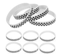 Gadpiparty 40pcs Plaid Bracelet Racing Flag Rubber Bracelets Silicone Checkered Wristbands Race Car Party Decorations Wristbands for Events Silicone Bracelets Silica Gel
