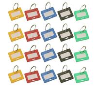 Gadpiparty 40pcs Plastic Key Tags Identifiers with Writable Label Window and Split Ring for Easy Identification and Resist Bending, Suitable for Warehouse and Dynamic Logistics Management