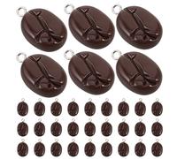 Gadpiparty 40Pcs Resin Coffee Bean Charms with Loop, Imitation Food Beads for Jewelry Making, Keychain and Bracelet Craft Supplies, Mini Pendant Decorations for DIY Accessories