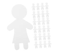Gadpiparty 40pcs Unpainted Paper Doll Craft Cutouts White Cardboard Shapes for DIY Art Projects Preschool Classroom Decoration Educational Fine Motor Skill Development