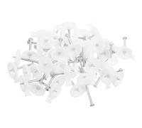 Gadpiparty 45pcs Wall Plate Screws and Medium Wire Staples Round Plastic Cap Nails for Fixing Wallpaper and Window Screens, Abs Material Decorative Appearance, for Electrical Wire Management