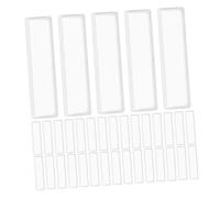 Gadpiparty 48pcs Self-Adhesive Clear Plastic Label Holders for School Library File Classification Transparent Index Card Pockets for Easy Document Organization and Shelf Navigation