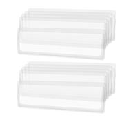 Gadpiparty 48pcs Self-Adhesive Frosted Label Pockets 7.5×3.2cm for Library Bookshelf, School File Index Card Holders, Plastic Shelf Tag Sleeves for Office and Retail Organization
