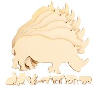 Gadpiparty 48pcs Wooden Animal Cutouts with Smooth Edges for DIY Painting and Crafting, Beige Plastic Forest Animal Shapes Including Rabbit Elephant and Polar Bear, Safe and Home Decor