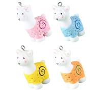 Gadpiparty 4Pcs Adorable Resin Alpaca Charm Cute Cartoon Alpaca Figurines for Key Chain Making DIY Craft Accessories Yellow and Orange Durable and Stylish Decorations