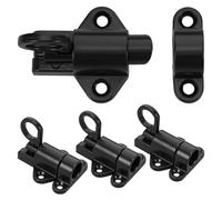 Gadpiparty 4pcs Aluminum Gate Latch Spring Lock Window Screen Plunger Automatic Gate Latch Springs Self Closing Outdoor Window Black
