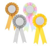 Gadpiparty 4pcs Award Ribbon Rosette Set Made of Tinplate and Ribbon with Lively Vibe for Science Fair and Festivals Celebration with Versatile Matching