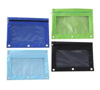 Gadpiparty 4Pcs Binder File Pouch Multi Color Office and School Document Organizer Lightweight and Practical Pencil Holder for Home Travel and Meetings