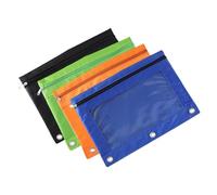 Gadpiparty 4Pcs Binder Pencil Pouches Tear Resistant File Zipper Bags for Stationery Tickets Receipts School Supplies