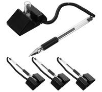 Gadpiparty 4pcs Black 0.5mm Table Fixed Writing Pens, Multi-function Professional Ballpoint Office Sign Pens for Reception and Guest Book Use