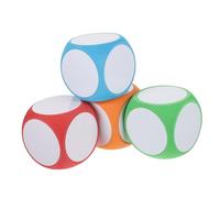 Gadpiparty 4Pcs Blank Dice Erasable Teaching Aid for Classroom Games Creative DIY Activities Lightweight and Portable Educational