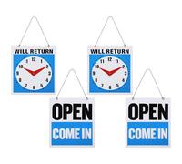 Gadpiparty 4pcs Business Hours Sign with Clock for Door Plastic Store Signs Bundle Featuring Open Closed Versatile Use for Commercial Settings and Restaurants