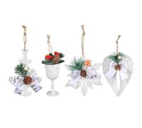 Gadpiparty 4pcs Christmas Hanging Ornament Christmas Tree Decoration Pine Cone Pendant Plastic Pine Cone Cloth Rope Easy Installation