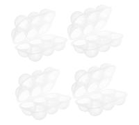 Gadpiparty 4pcs Clear Plastic Egg Holder with Odor Blocking Airtight Lid Detachable Slot Egg Storage Box for Refrigerator Portable Travel Container for Camping and Picnic