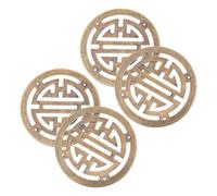 Gadpiparty 4pcs Copper Jewelry Box Decor with Double Happiness Design, Vintage Retro Style, Fine Workmanship, Easy to Install and Remove, for DIY Retro Wood Box or Gift