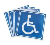Gadpiparty 4pcs Disabled Wheelchair Sign Stickers Blue Pvc Self-adhesive Decals for Wheelchair Use, Easy to Install and Convenient, Suitable for Many Occasions and Anytime
