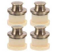 Gadpiparty 4pcs Embedded Round Cabinet Handles with Spring-Loaded Hidden Design, Bronze Metal Knobs for Kitchen and Wardrobe Drawers, Suitable for Homes with Or Pets