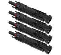 Gadpiparty 4pcs Fuse Holder Protective Connector Cable Connector for Photovoltaic System Solar Power Generation System Waterproof Quick Connection Ppo Material Black