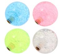 Gadpiparty 4pcs Gaming Joystick Ball Top Handle Reusable Rocker Head Replacement for Game Controller Claw Machine Ergonomic Easy-install Stick Caps Red Green Blue Clear