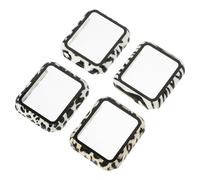 Gadpiparty 4pcs Hard Bumper Case with Screen Protector for Stylish and Full Easy to Install Compatible with Various Watch Bands Includes Leopard Cow and Zebra Patterns