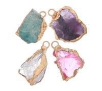 Gadpiparty 4pcs Irregular Natural Quartz Crystal Pendants for Unique Jewelry Crafting Versatile Charms for Necklaces and Earrings DIY Supplies for Artistic Expression