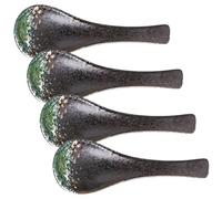 Gadpiparty 4pcs Japanese Ceramic Soup Spoons Set Small Ramen Spoons Food Serving with Handle for Home Kitchen Dining and Restaurant Use