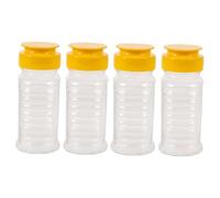 Gadpiparty 4pcs Leakproof Honey Squeeze Bottles Plastic Jar Containers for Travel Picnic Refillable Syrup Dispensers Lightweight Portable No-spill Design
