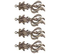 Gadpiparty 4pcs Little Goldfish Keychain Brass Charms Keychain Pendant Small Key Ring Ornament Lovely Goldfish Key Hanging Ornament for DIY Collectible Gifts