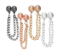 Gadpiparty 4pcs Magnetic Adjustable Waist Cinch Clips for Pants and Skirts, Metal Hem Fasteners in Black Silver Gold Rose Gold, Multi-Function Clothing Snap Tie for Sleeve and Dress