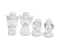 Gadpiparty 4pcs Miniature Guardian Angel Statues with Wings Detailed Kneeling Cherub Figurines for Home Office and Living Decor Cute Small Prayer Ornaments with Unique Wing Design
